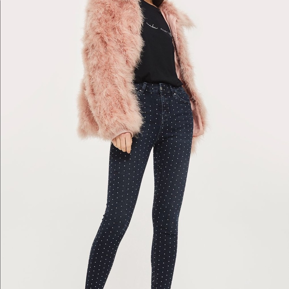 Topshop MOTO Jamie High Waist Ankle Grazer